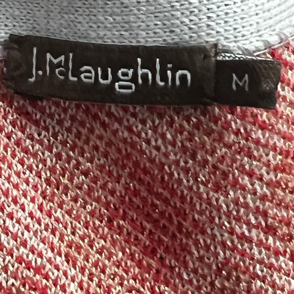 J. McLAUGHLIN Retro Diamond Patterned Cardigan Sweater M Preppy Academia - Picture 4 of 5